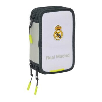 Real Madrid Plumier Triple 37 Pcs Equip. 25/26 Blanco SAFTA Oficial