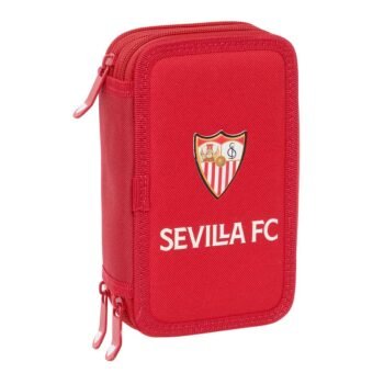 Plumier Triple Sevilla Fc LaLiga 37 Pcs Resistente al Agua Rojo