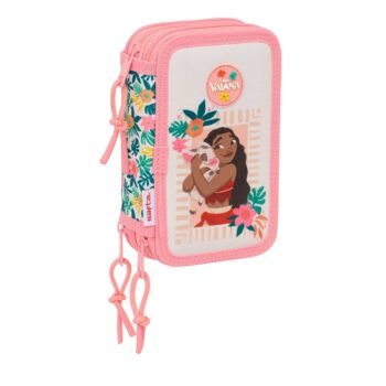 Vaiana Plumier Triple 37 Pcs Multicolor | Estuche Escolar SAFTA