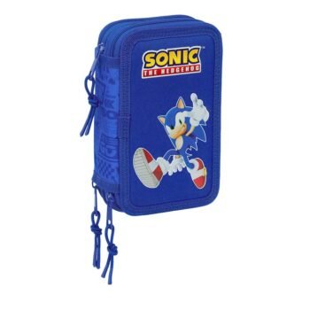 Sonic Plumier Triple 37 Pcs Azul