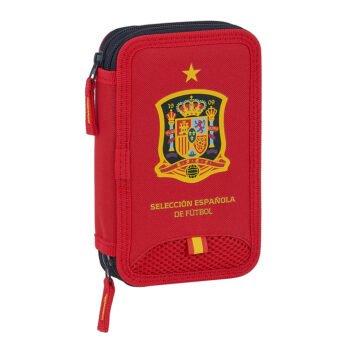 SAFTA Plumier Doble Selección Española Fútbol Rojo 28 Pcs
