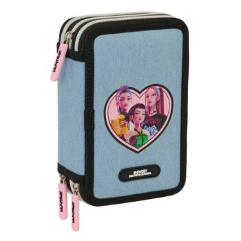 K-Pop Demon Hunters Huntr/X Plumier Triple Denim 37 Pcs Azul