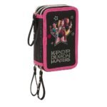 K-Pop Demon Hunters Energy Plumier Triple 37 Pcs Negro SAFTA