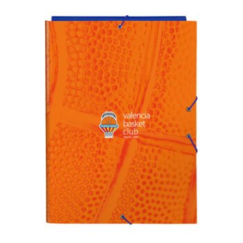 Carpeta Folio 3 Solapas Oficial Valencia Basket - Azules y Naranjas SAFTA