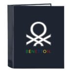 Benetton Sixties Carpeta F. 4 Anillas Lomo Ancho Azul