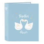 Carpeta Folio Glowlab Cisnes 4 Anillas Lomo Ancho Azul/Claro