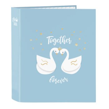 Carpeta Folio Glowlab Cisnes 4 Anillas Lomo Ancho Azul/Claro