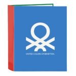 Benetton "Topitos" Carpeta Folio 4 Anillas Lomo Ancho Blanco Roto