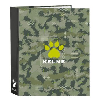 Kelme "Travel" Carpeta Folio 4 Anillas Lomo Ancho Verde/Negro