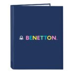 Benetton Cool Carpeta Folio 4 Anillas Mixtas AZUL SAFTA Original