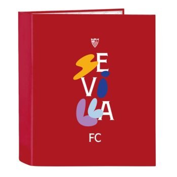 Carpeta SAFTA Sevilla FC LaLiga Lomo Ancho 4 Anillas Folio Rojo