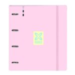 Carpeblock Munich Candy Rosa A4 Juvenil con Recambio y 4 Anillas Redondas