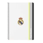 Real Madrid Equip. 25/26 Libreta Folio Tapas Duras Blanca 80H
