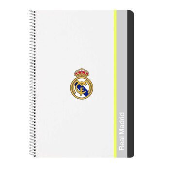 Real Madrid Equip. 25/26 Libreta Folio Tapas Duras Blanca 80H