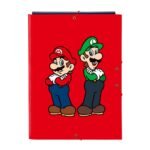 Super Mario "Mamma Mia" Carpeta Folio 3 Solapas Pack 2 Rojo/Azul