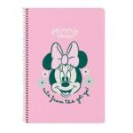 Minnie Mouse "Minty" Libreta Folio Tapas Duras Rosa Floral