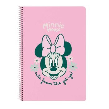 Minnie Mouse "Minty" Libreta Folio Tapas Duras Rosa Floral