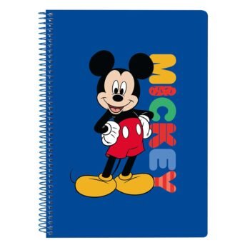 Disney Mickey Today Libreta Escolar Cuarto Tapa Dura Azul 80 Hojas SAFTA