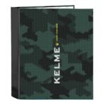 Kelme Camo Carpeta Escolar A4 Lomo Ancho 4 Anillas Verde/Negro
