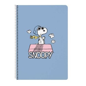 Snoopy Libreta Folio Denim 80 Hojas Cuadriculadas Tapas Duras Escolar SAFTA
