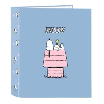 Snoopy Carpeta Folio 4 Anillas Lomo Ancho Denim – Organiza con Estilo