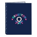 Benetton Drop Carpeta Folio 4 Anillas Multicolor SAFTA Oficial