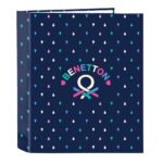 Benetton "Drop" Carpeta Folio 4 Anillas 40MM Lomo Ancho Multicolor