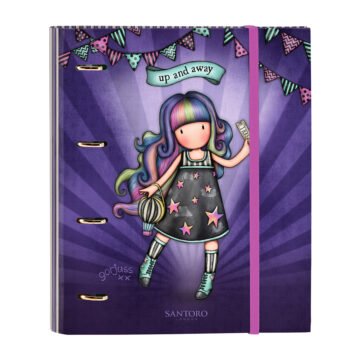Gorjuss Fairground "Up And Away" Carpeta Anillas Escolar Morado