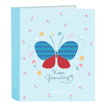 Carpeta Blackfit8 Mariposa Azul/Claro Lomo Ancho 4 Anillas Folio