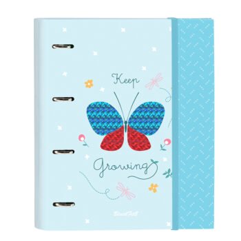 Blackfit8 Mariposa Carpeta Escolar A4 4 Anillas Azul con Recambio