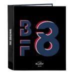 Blackfit8 Urban Carpeta F. 4 Anillas Lomo Ancho Negro/Azul