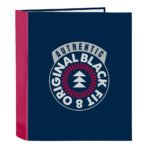 Blackfit8 Authentic Carpeta Folio 4 Anillas Lomo Ancho Azul