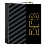 Blackfit8 Zone - Carpeta F4 Lomo Ancho 4 Anillas NEGRA | SAFTA SuperMochilas