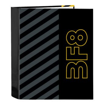 Blackfit8 Zone - Carpeta F4 Lomo Ancho 4 Anillas NEGRA | SAFTA SuperMochilas