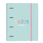 Blackfit8 "Enjoy" Carpeta Escolar A4 Verde Menta 4 Anillas C/Recambio