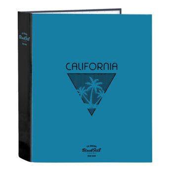 Blackfit8 "California" Carpeta 4 Anillas Lomo Ancho NEGRO/AZUL