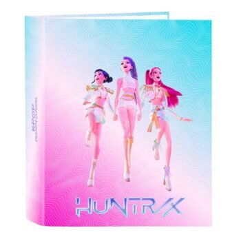 K-Pop Demon Hunters Stationery Carpeta 4 Anillas Lomo Ancho FUCHSIA
