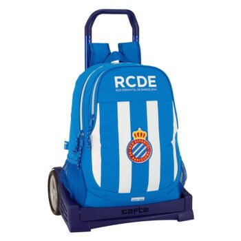 Mochila Rcd Espanyol LaLiga con Carro Extraíble Blanca/Azul