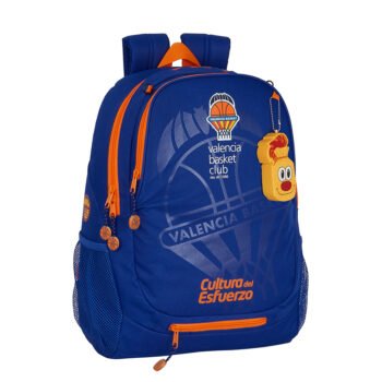 Valencia Basket Mochila Adaptable Carro Porta Balón Azul/Naranja