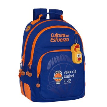 Mochila Valencia Basket Doble Adaptable Carro Azul/Naranja