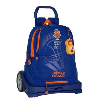Valencia Basket Mochila con Carro Evolution Azul/Naranja