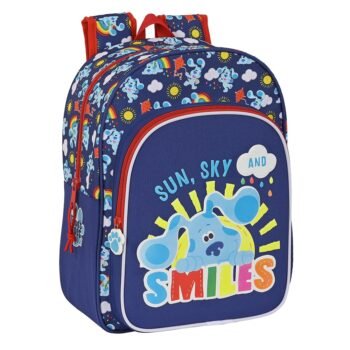 Mochila Escolar Blues Clues Adaptable a Carro SAFTA Azul Marino