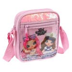 Nanana Sparkles Bolsito Bandolera Escolar Ajustable Rosa y Claro