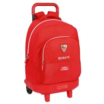 Sevilla Fc Mochila Grande con Ruedas Extraíble Compact ROJA Safta