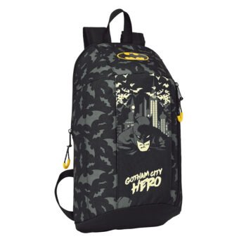 SAFTA Mini Mochila DC Batman Hero Negra Vertical | Ergonomía Infantil