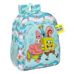 Bob Esponja "Stay Positive" Mochila Junior Adapt. Carro Azul/Blanco