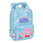 Peppa Pig "Baby" Mochila Infantil Asas Azul Claro Oficial SAFTA