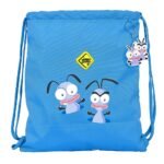 Saco Plano El Hormiguero Azul SAFTA Oficial - Mochila Infantil Cierre Cordones