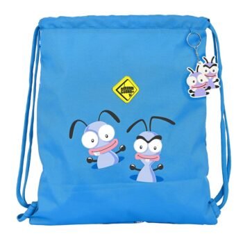 Saco Plano El Hormiguero Azul SAFTA Oficial - Mochila Infantil Cierre Cordones