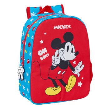 Mochila Infantil Disney Mickey Fantastic SAFTA Adaptable Carro Azul/Rojo